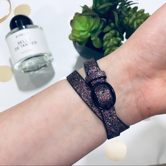 {ELLIE} Apple Watch Band Leather Sparkle Glitter - Picture 3 of 7